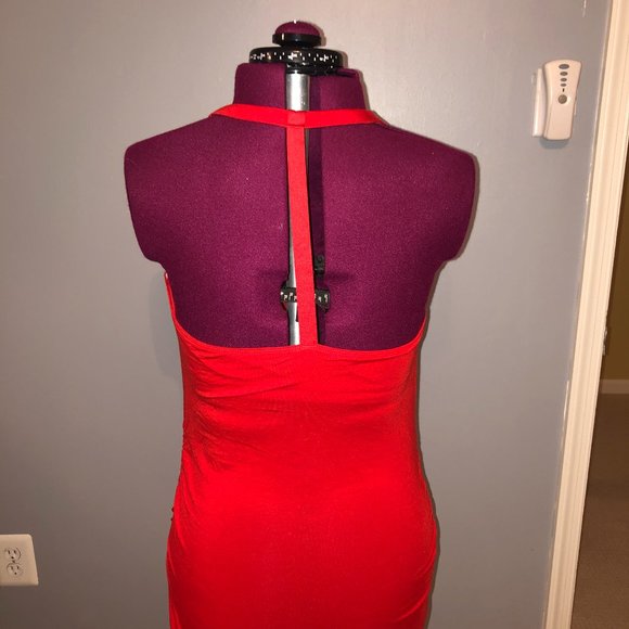 Athleta Maxi Dress with Shelf Bra - Red Size M - Picture 2 of 6